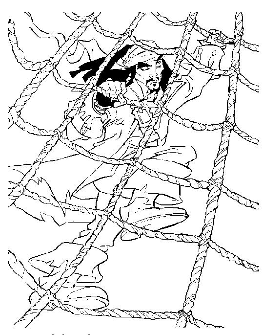 coloriage pirate des caraibes jack monte aux cordages